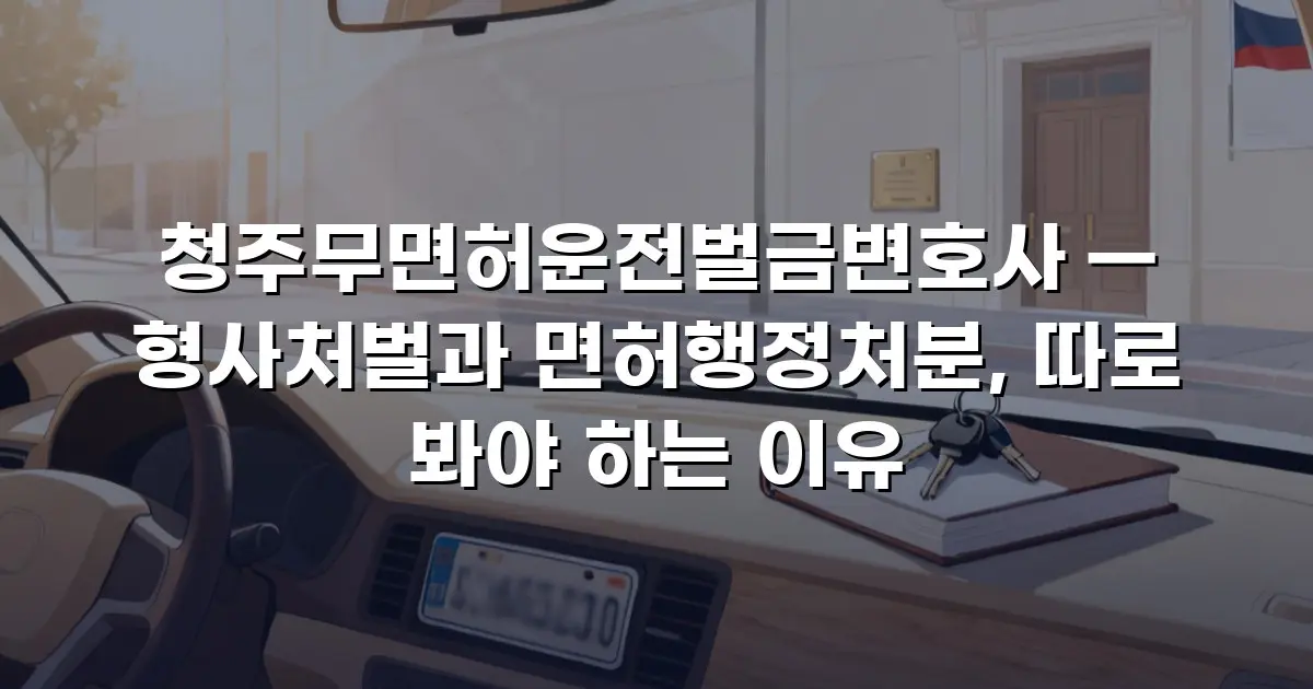 청주무면허운전벌금변호사 — 형사처벌과 면허행정처분, 따로 봐야 하는 이유
