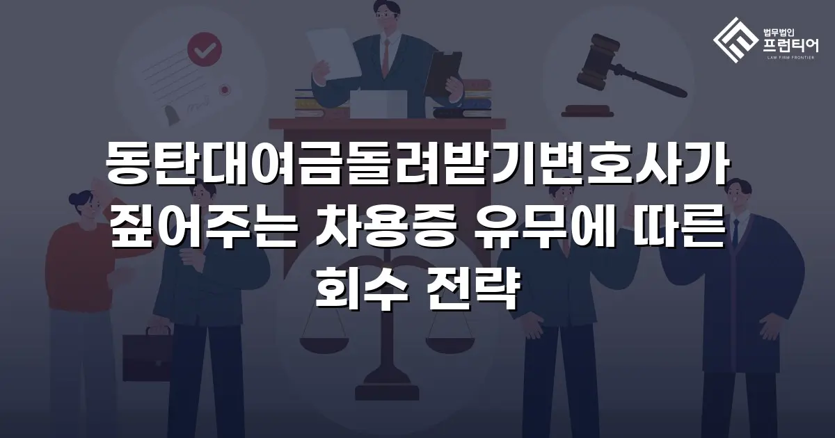 동탄대여금돌려받기변호사가 짚어주는 차용증 유무에 따른 회수 전략