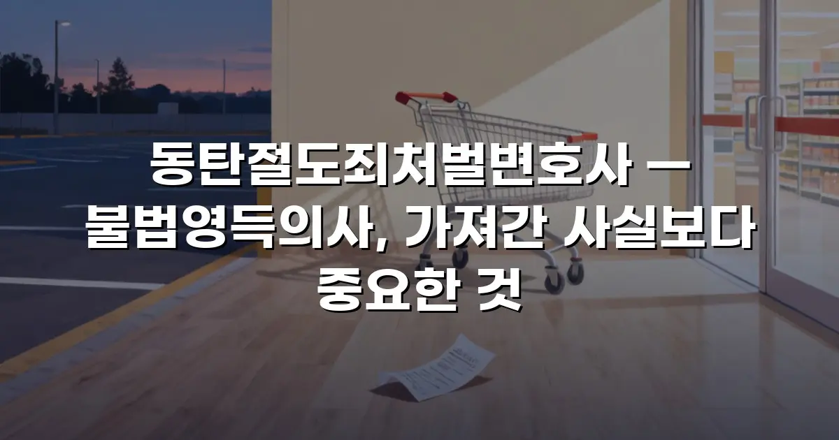 동탄절도죄처벌변호사 — 불법영득의사, 가져간 사실보다 중요한 것