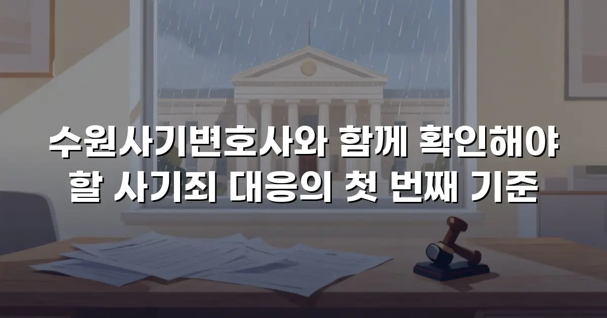 수원사기변호사와 함께 확인해야 할 사기죄 대응의 첫 번째 기준