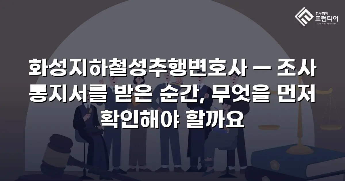화성지하철성추행변호사 — 조사 통지서를 받은 순간, 무엇을 먼저 확인해야 할까요