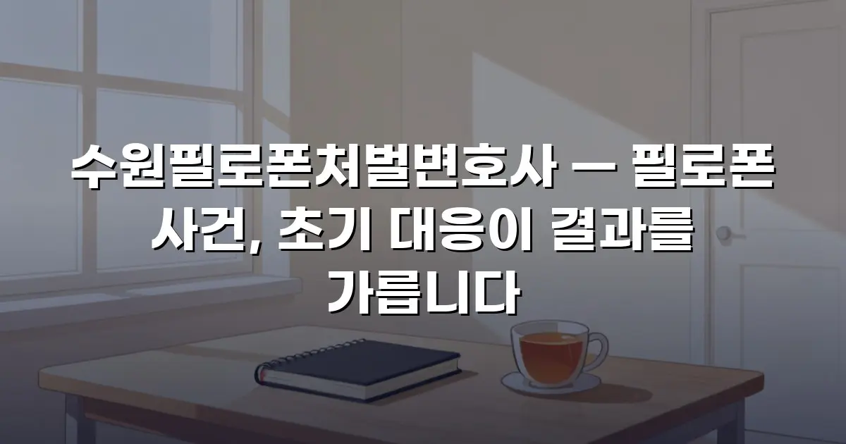 수원필로폰처벌변호사 — 필로폰 사건, 초기 대응이 결과를 가릅니다