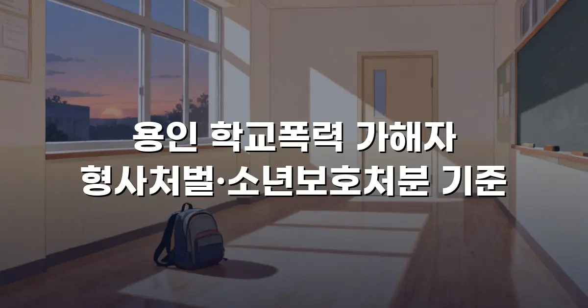 용인 학교폭력 가해자 형사처벌·소년보호처분 기준