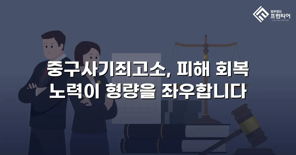 중구사기죄고소, 피해 회복 노력이 형량을 좌우합니다