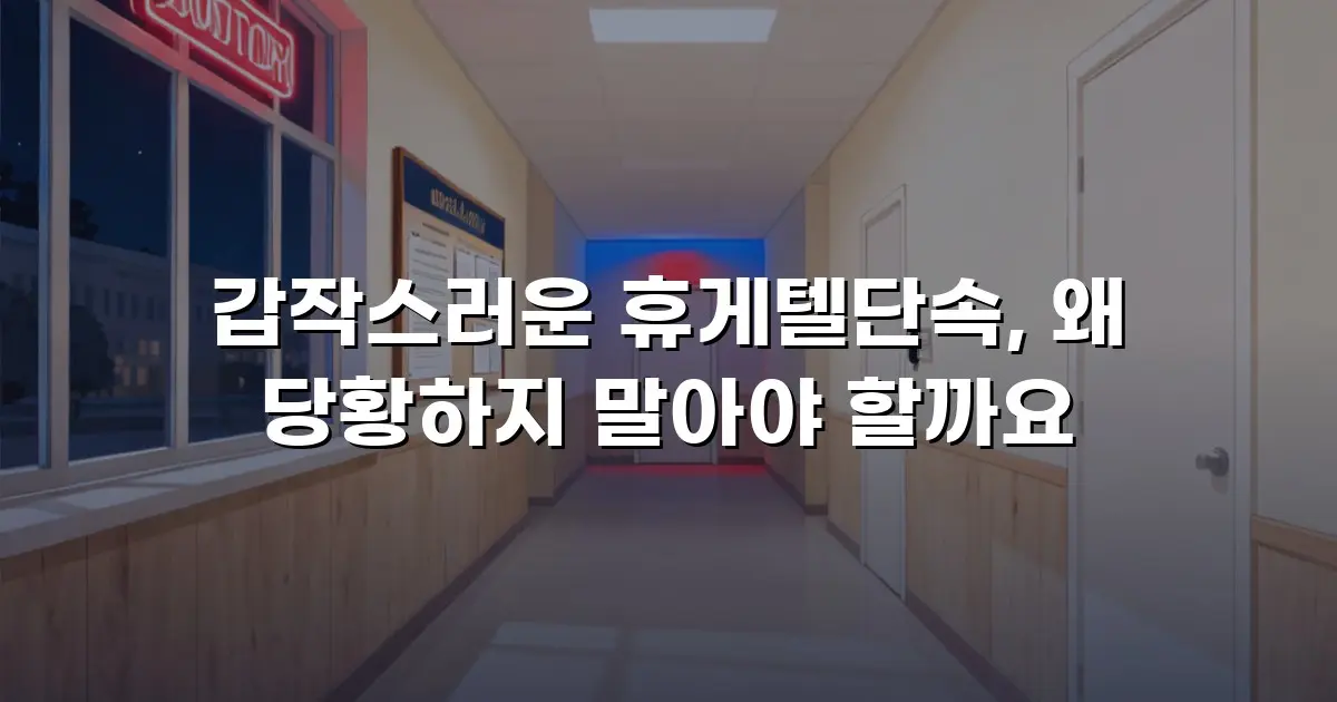 갑작스러운 휴게텔단속, 왜 당황하지 말아야 할까요