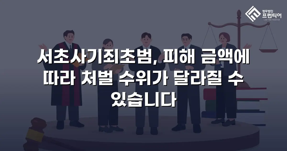 서초사기죄초범, 피해 금액에 따라 처벌 수위가 달라질 수 있습니다