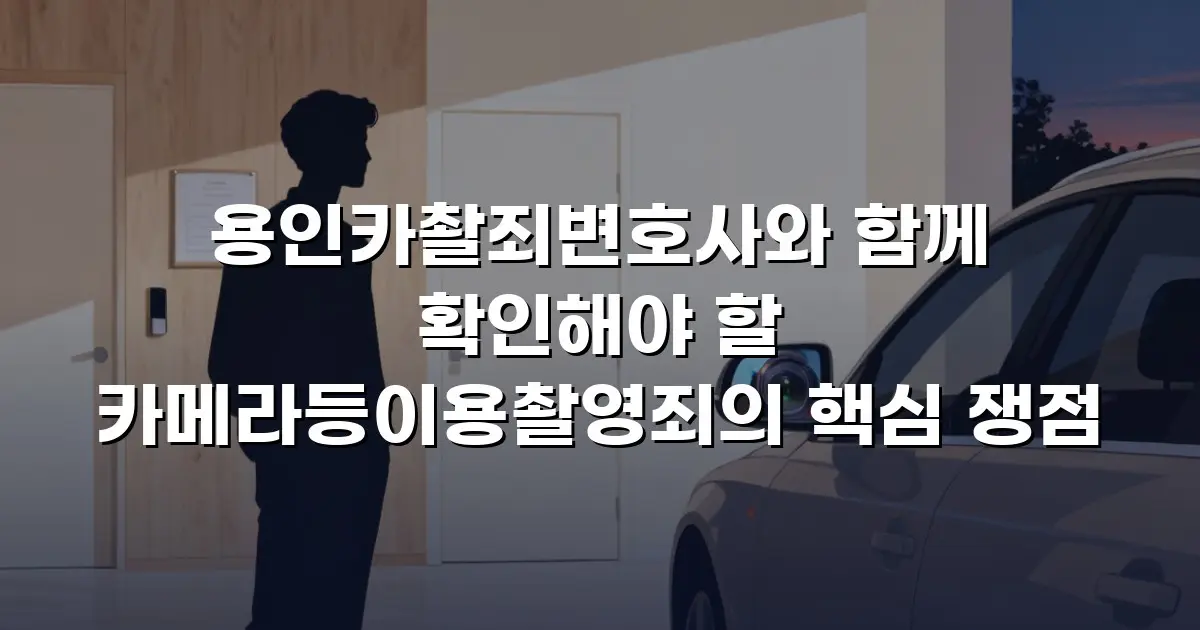 용인카촬죄변호사와 함께 확인해야 할 카메라등이용촬영죄의 핵심 쟁점