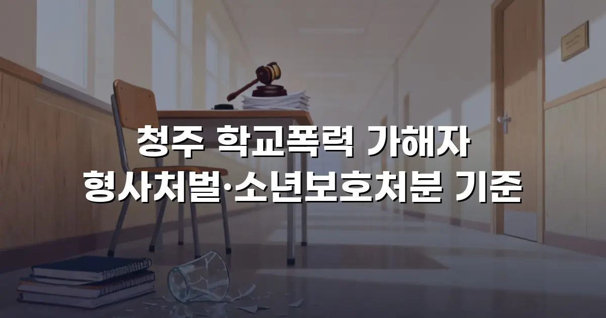 청주 학교폭력 가해자 형사처벌·소년보호처분 기준