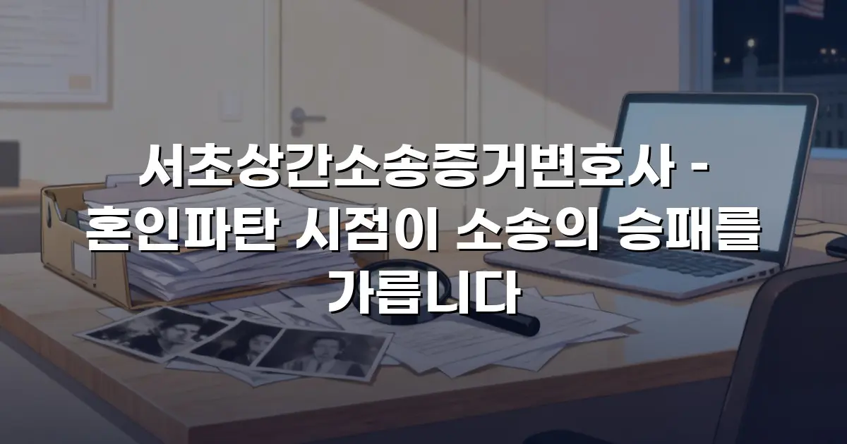 서초상간소송증거변호사 – 혼인파탄 시점이 소송의 승패를 가릅니다