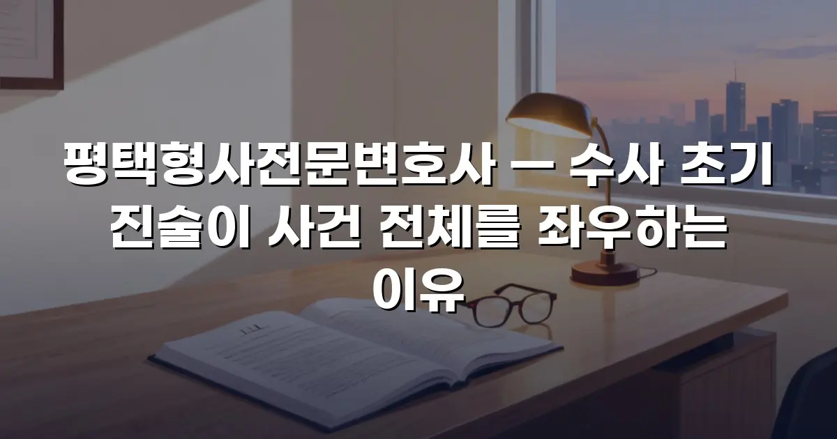 평택형사전문변호사 — 수사 초기 진술이 사건 전체를 좌우하는 이유