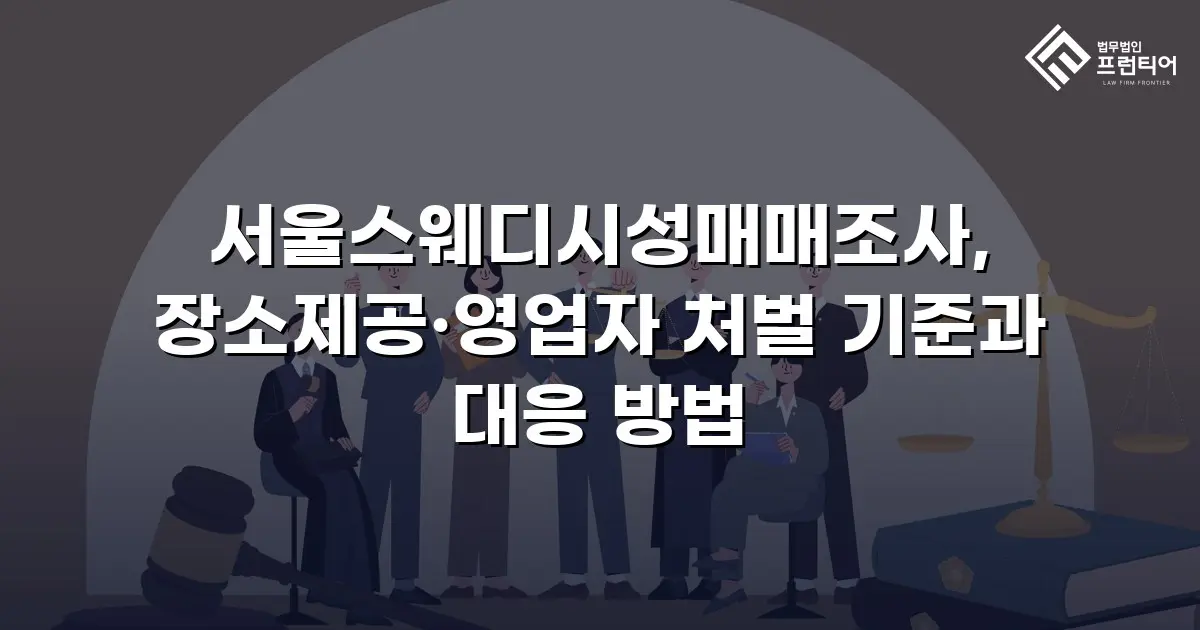 서울스웨디시성매매조사, 장소제공·영업자 처벌 기준과 대응 방법