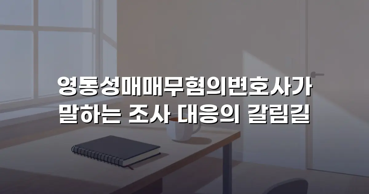 영통성매매무혐의변호사가 말하는 조사 대응의 갈림길