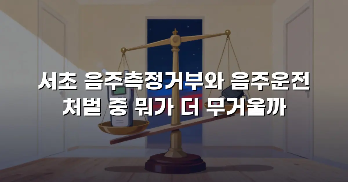 서초 음주측정거부와 음주운전 처벌 중 뭐가 더 무거울까