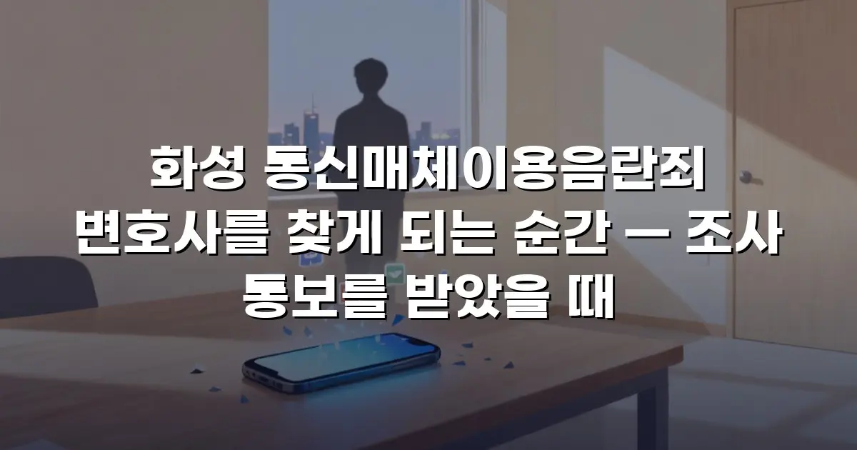 화성 통신매체이용음란죄 변호사를 찾게 되는 순간 — 조사 통보를 받았을 때