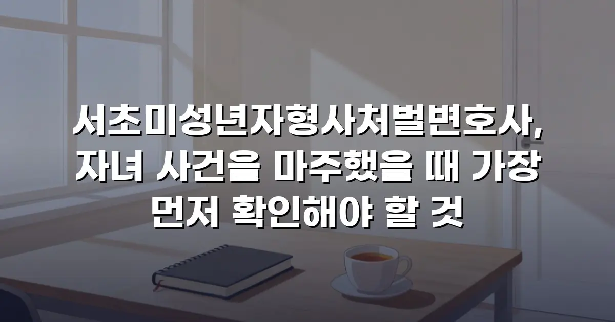 서초미성년자형사처벌변호사, 자녀 사건을 마주했을 때 가장 먼저 확인해야 할 것