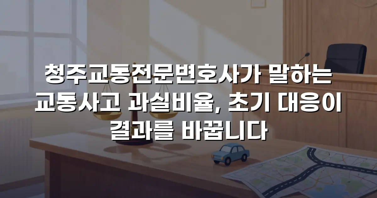 청주교통전문변호사가 말하는 교통사고 과실비율, 초기 대응이 결과를 바꿉니다