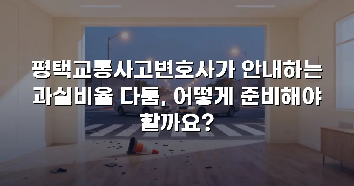 평택교통사고변호사가 안내하는 과실비율 다툼, 어떻게 준비해야 할까요?