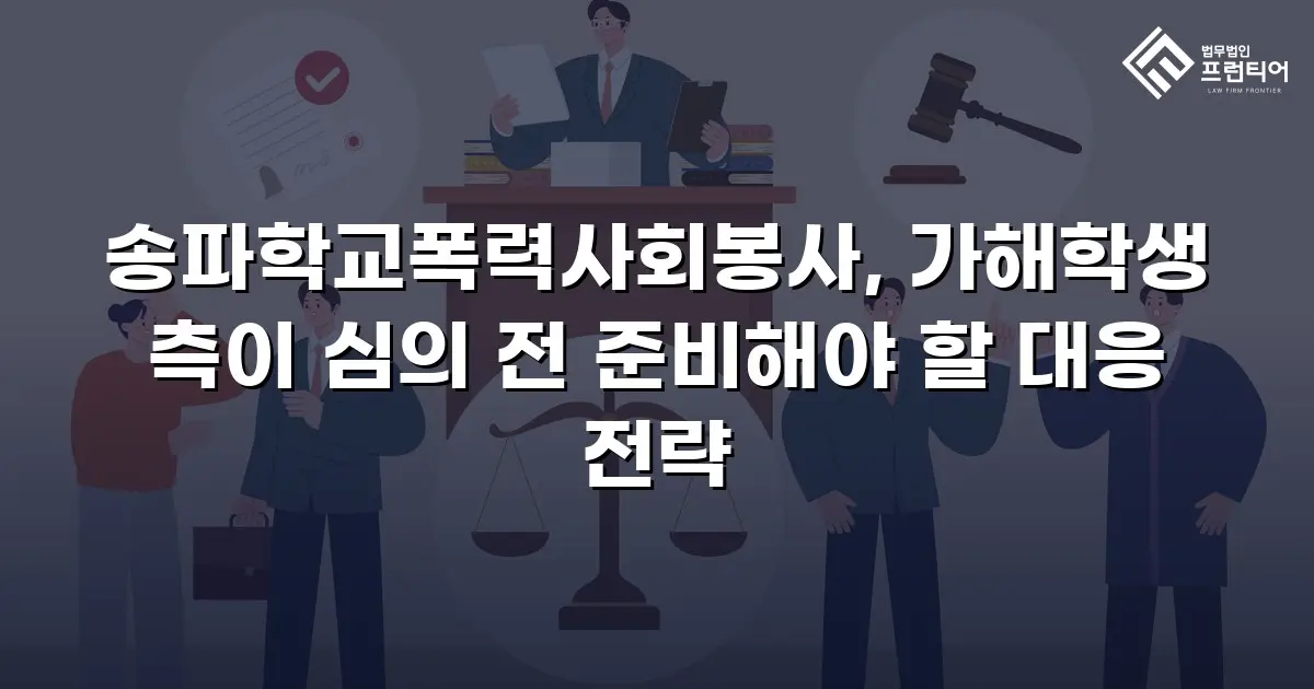 송파학교폭력사회봉사, 가해학생 측이 심의 전 준비해야 할 대응 전략