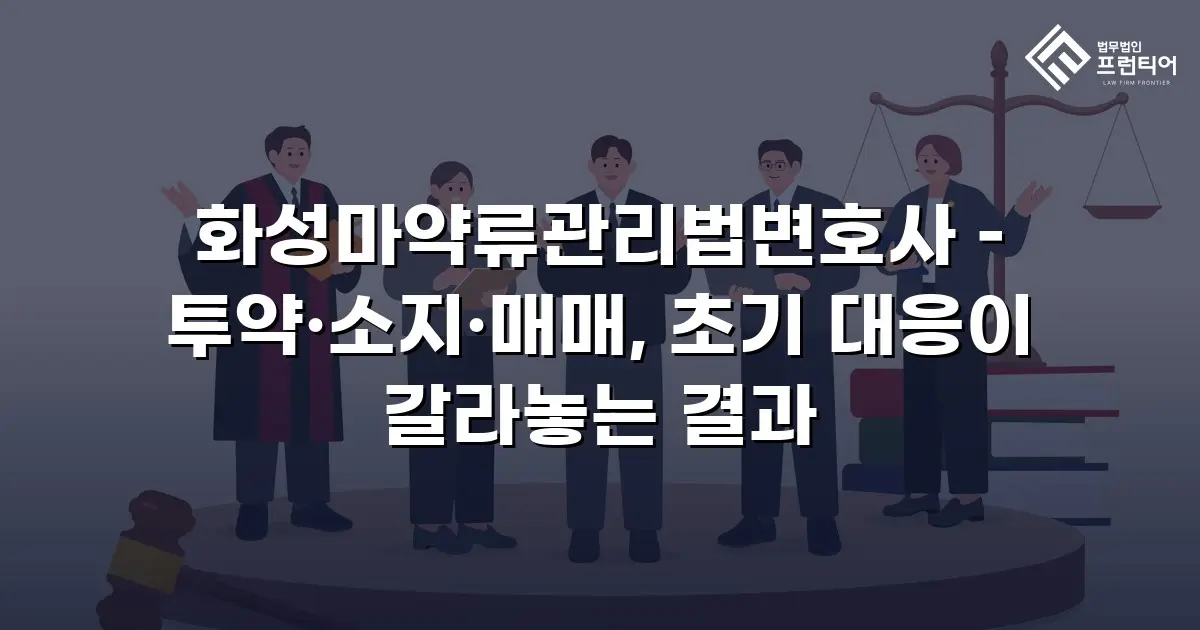화성마약류관리법변호사 – 투약·소지·매매, 초기 대응이 갈라놓는 결과
