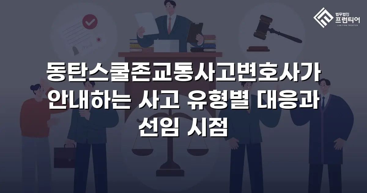 동탄스쿨존교통사고변호사가 안내하는 사고 유형별 대응과 선임 시점