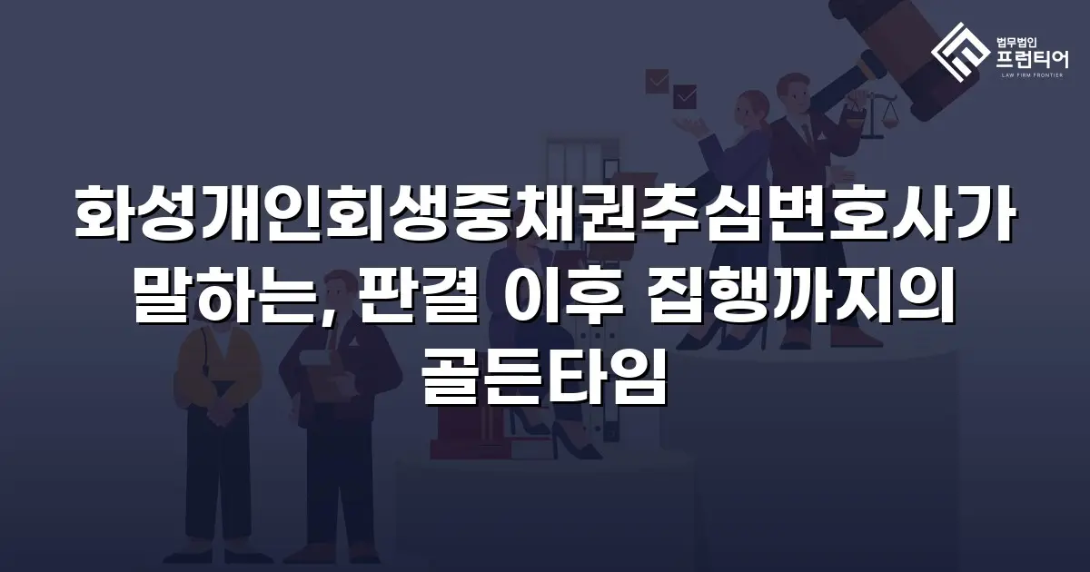 화성개인회생중채권추심변호사가 말하는, 판결 이후 집행까지의 골든타임