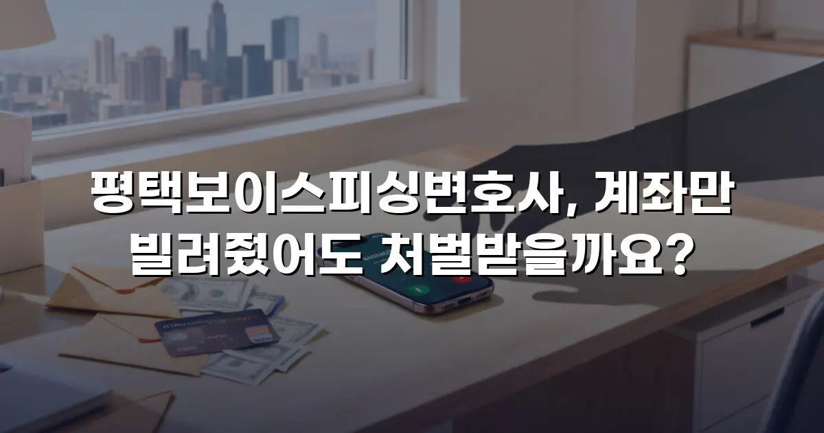 평택보이스피싱변호사, 계좌만 빌려줬어도 처벌받을까요?