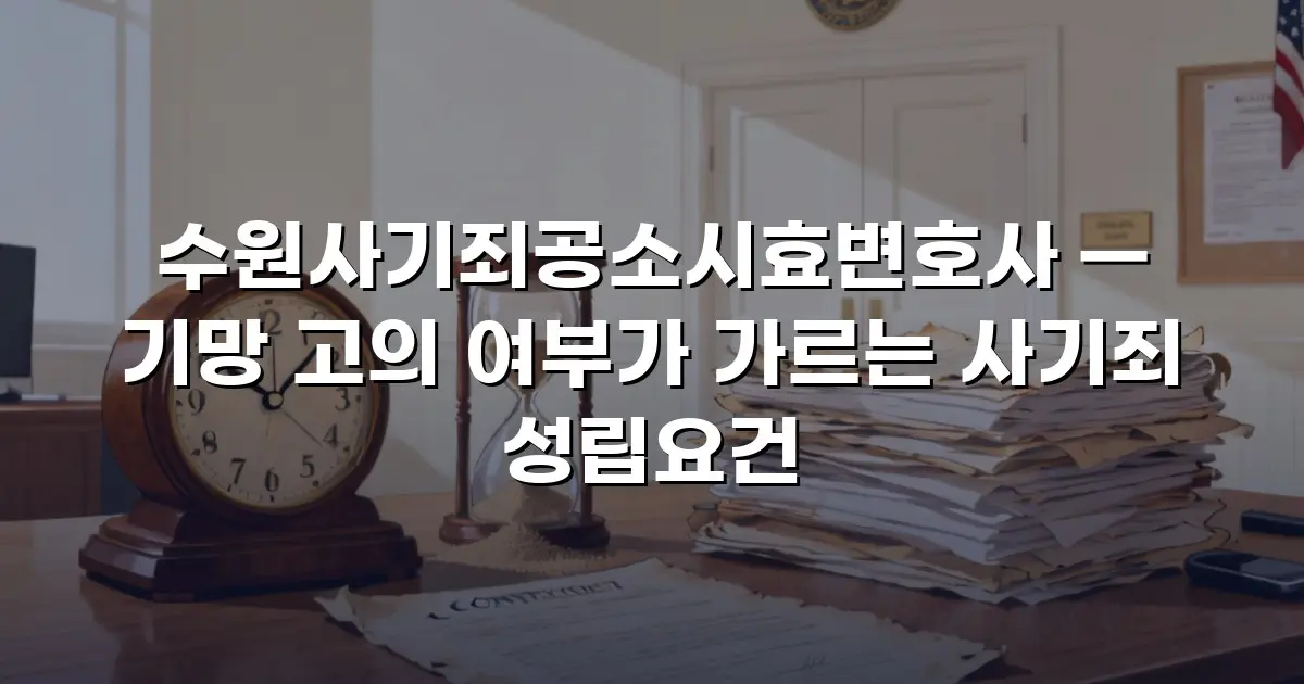 수원사기죄공소시효변호사 — 기망 고의 여부가 가르는 사기죄 성립요건