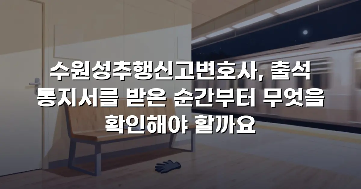 수원성추행신고변호사, 출석 통지서를 받은 순간부터 무엇을 확인해야 할까요