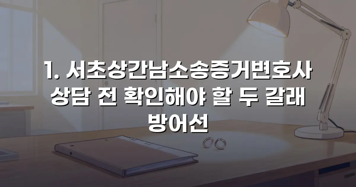 서초상간남소송증거변호사 상담 전 확인해야 할 두 갈래 방어선