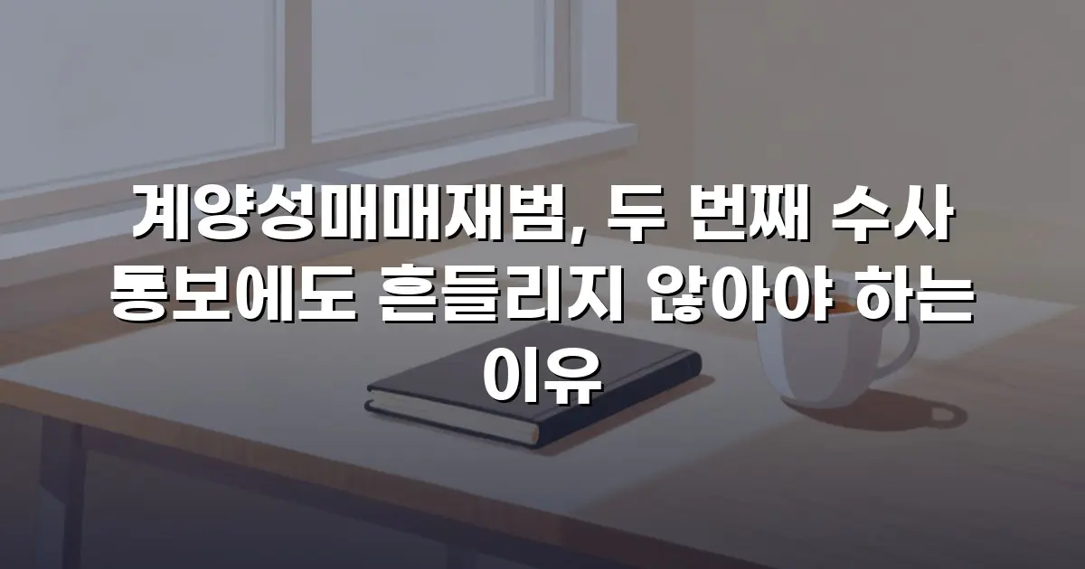 계양성매매재범, 두 번째 수사 통보에도 흔들리지 않아야 하는 이유