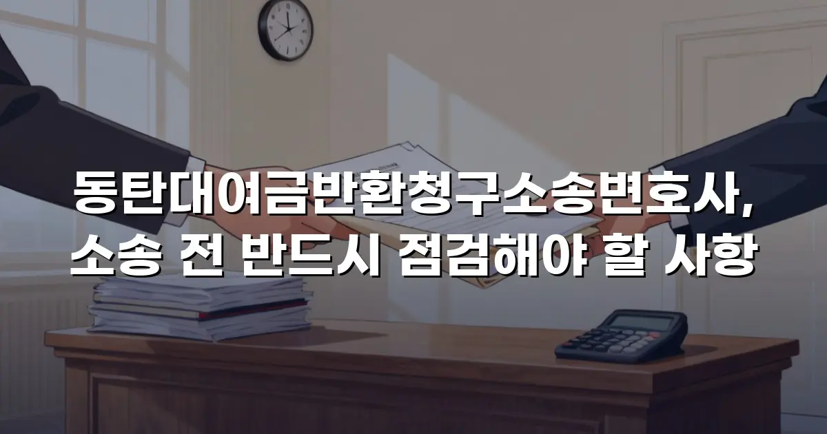 동탄대여금반환청구소송변호사, 소송 전 반드시 점검해야 할 사항