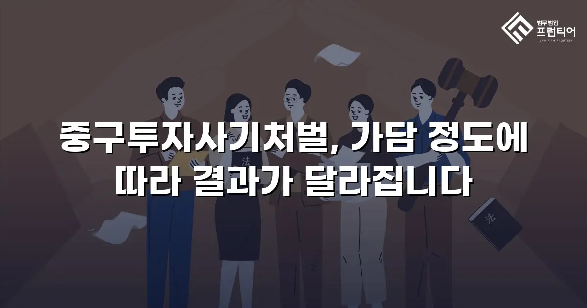 중구투자사기처벌, 가담 정도에 따라 결과가 달라집니다