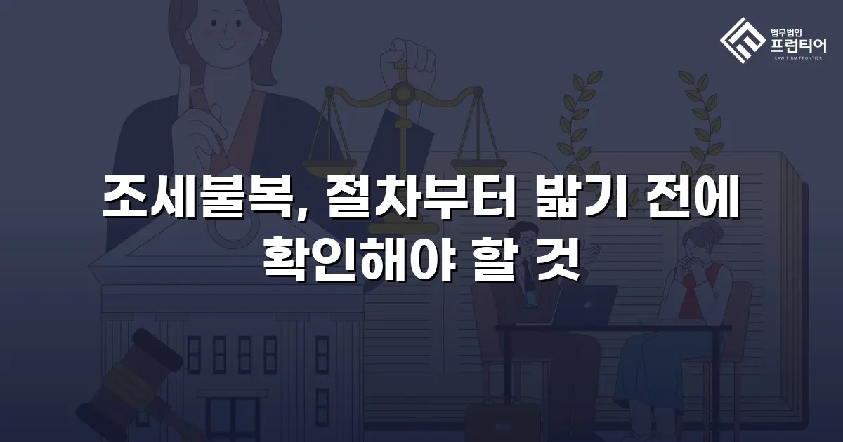조세불복, 절차부터 밟기 전에 확인해야 할 것