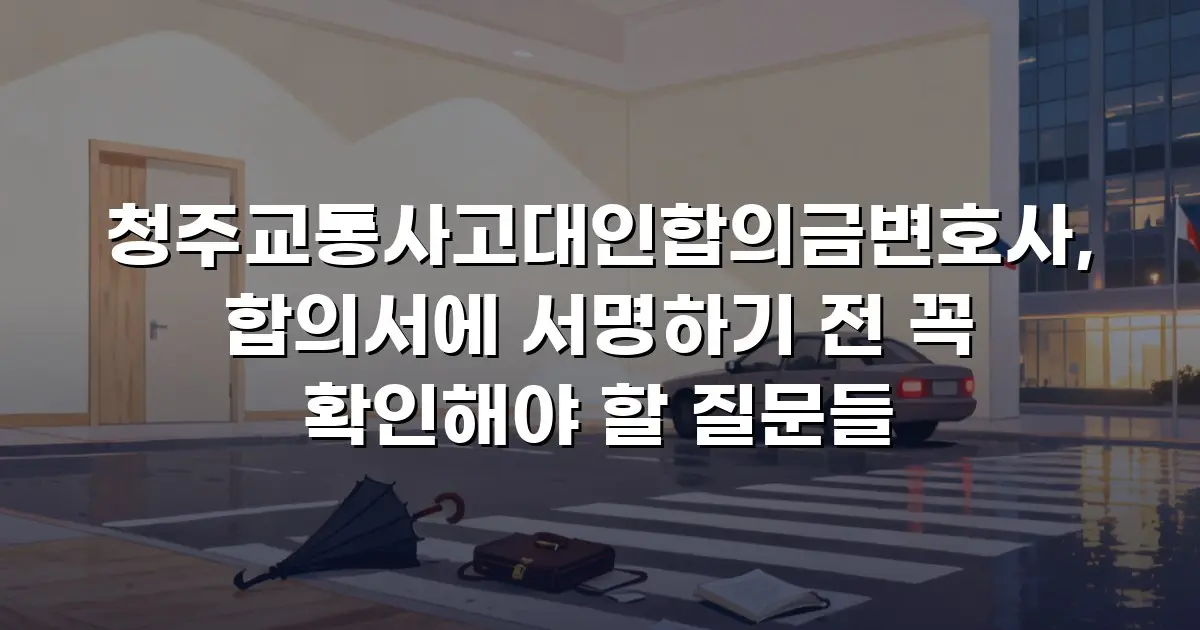 청주교통사고대인합의금변호사, 합의서에 서명하기 전 꼭 확인해야 할 질문들