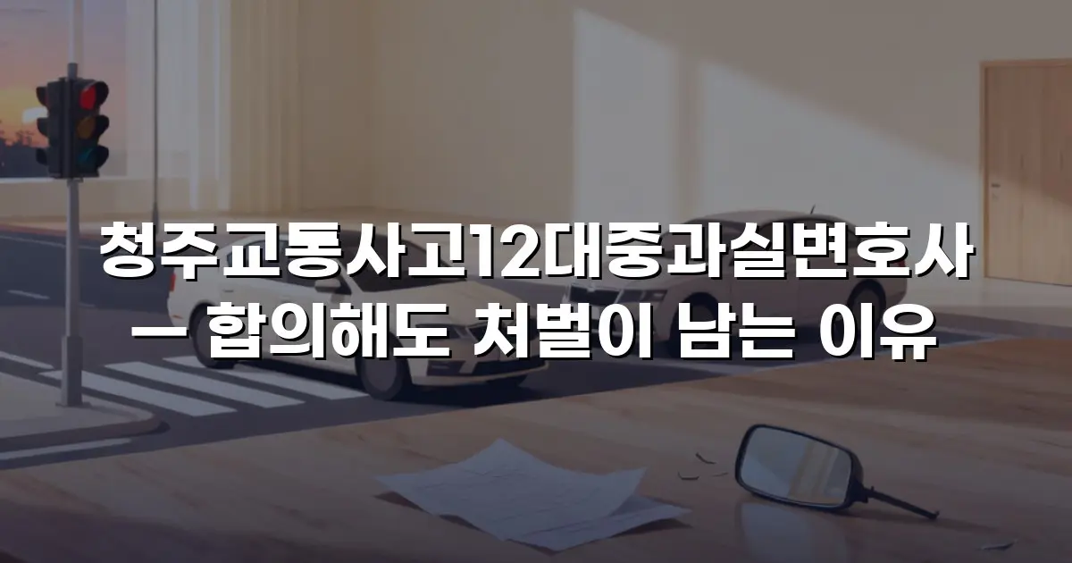 청주교통사고12대중과실변호사 — 합의해도 처벌이 남는 이유