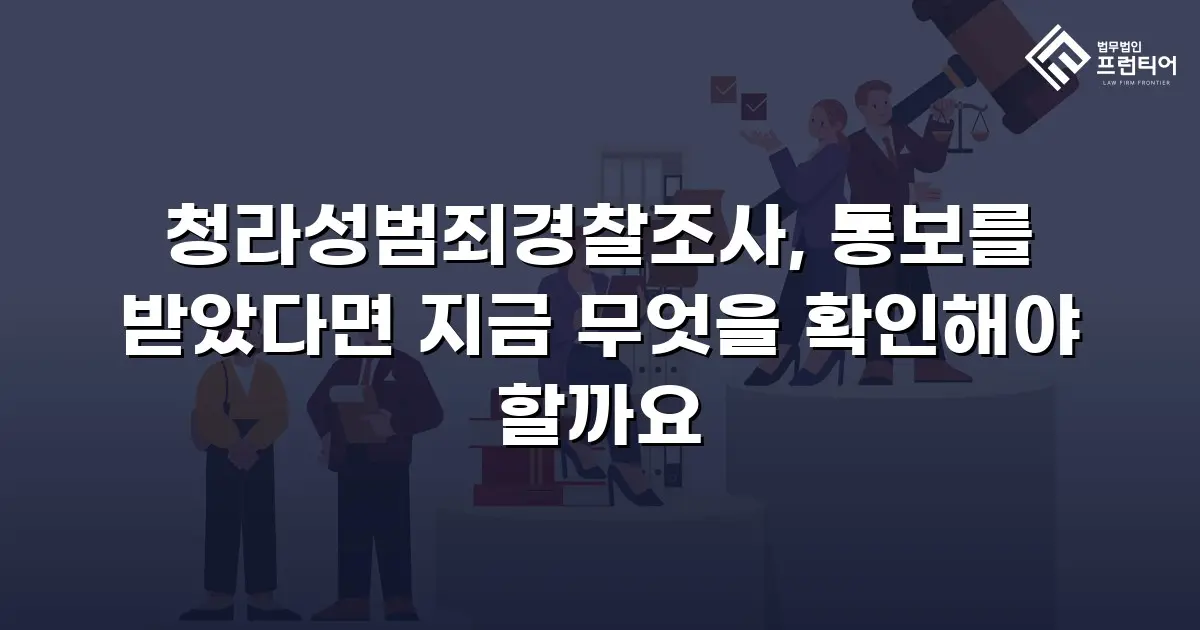 청라성범죄경찰조사, 통보를 받았다면 지금 무엇을 확인해야 할까요