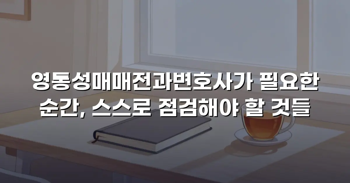 영통성매매전과변호사가 필요한 순간, 스스로 점검해야 할 것들
