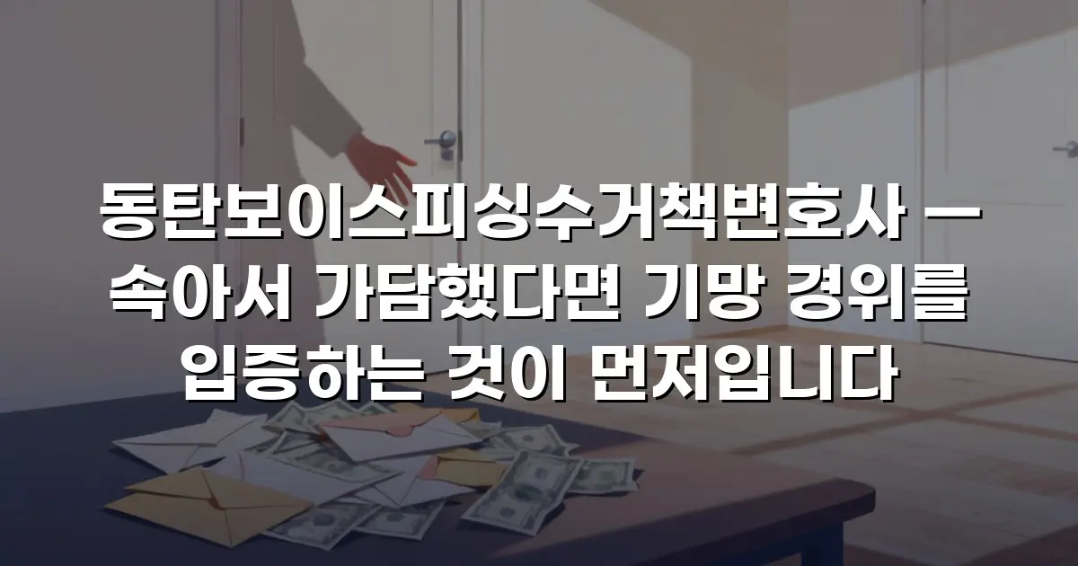 동탄보이스피싱수거책변호사 — 속아서 가담했다면 기망 경위를 입증하는 것이 먼저입니다