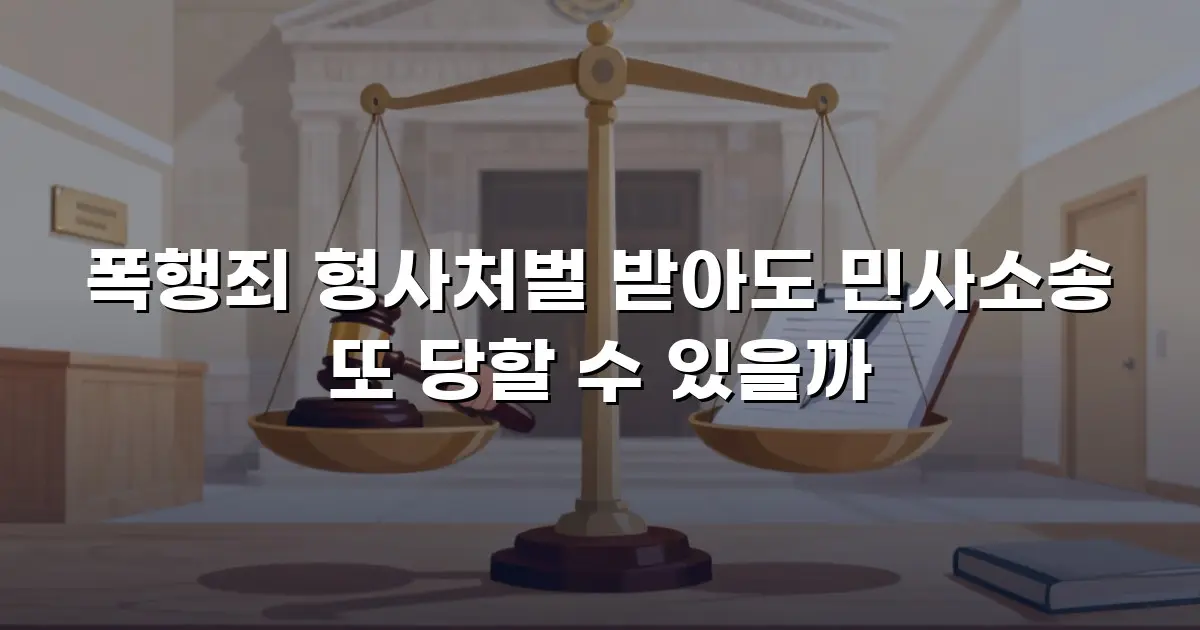 폭행죄 형사처벌 받아도 민사소송 또 당할 수 있을까