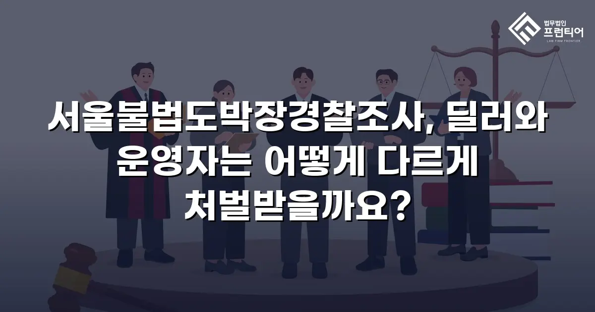 서울불법도박장경찰조사, 딜러와 운영자는 어떻게 다르게 처벌받을까요?