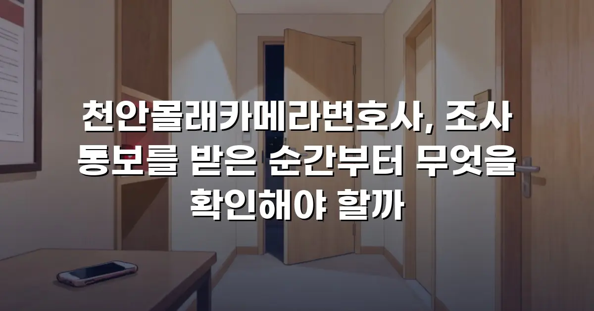 천안몰래카메라변호사, 조사 통보를 받은 순간부터 무엇을 확인해야 할까