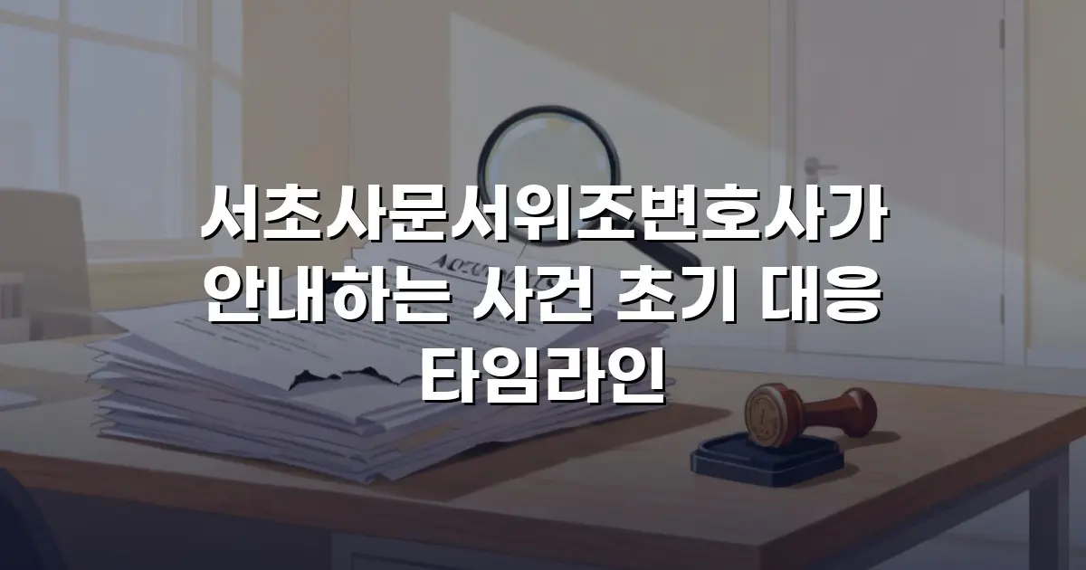 서초사문서위조변호사가 안내하는 사건 초기 대응 타임라인