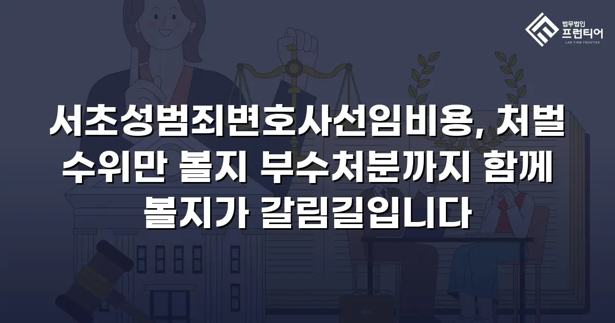 서초성범죄변호사선임비용, 처벌 수위만 볼지 부수처분까지 함께 볼지가 갈림길입니다