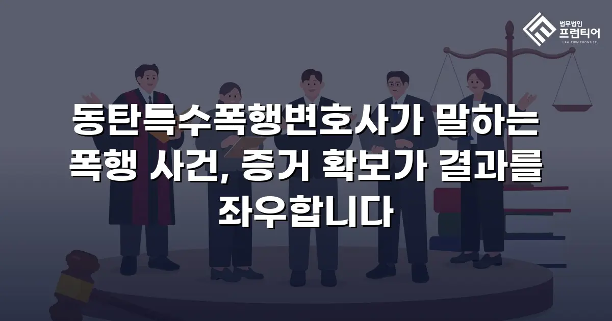 동탄특수폭행변호사가 말하는 폭행 사건, 증거 확보가 결과를 좌우합니다