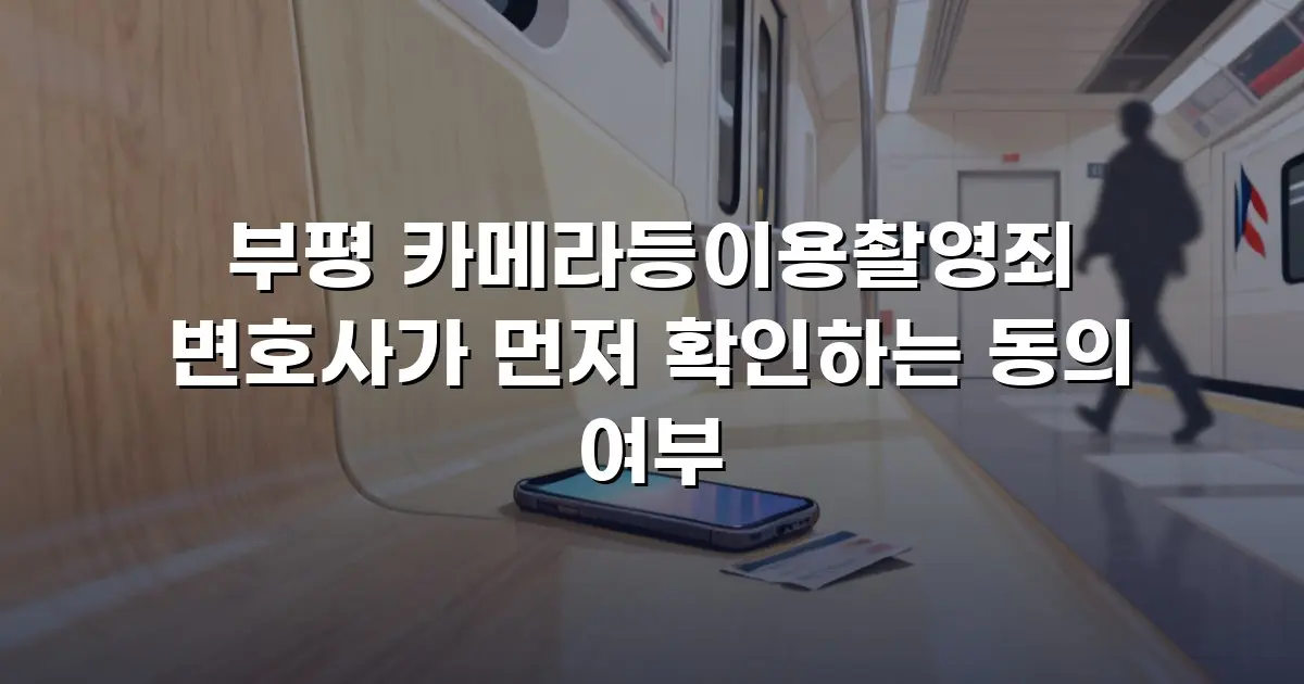 부평 카메라등이용촬영죄 변호사가 먼저 확인하는 동의 여부