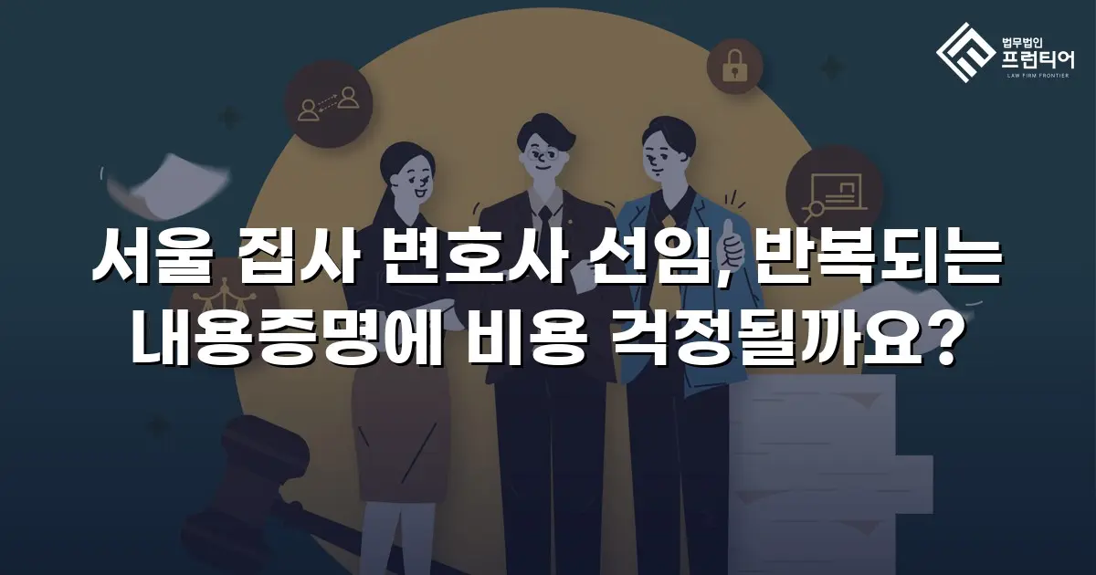 서울 집사 변호사 선임, 반복되는 내용증명에 비용 걱정될까요?