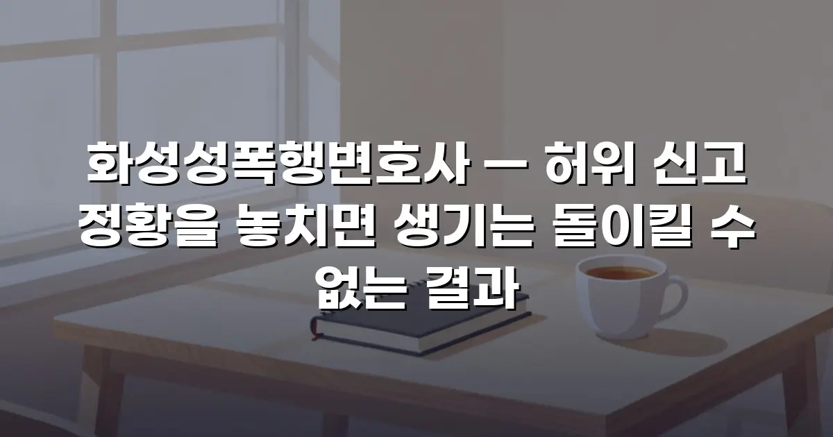 화성성폭행변호사 — 허위 신고 정황을 놓치면 생기는 돌이킬 수 없는 결과