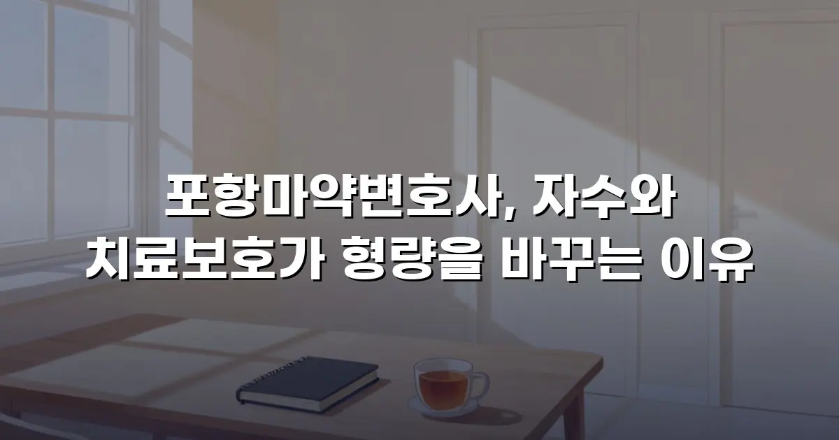 포항마약변호사, 자수와 치료보호가 형량을 바꾸는 이유