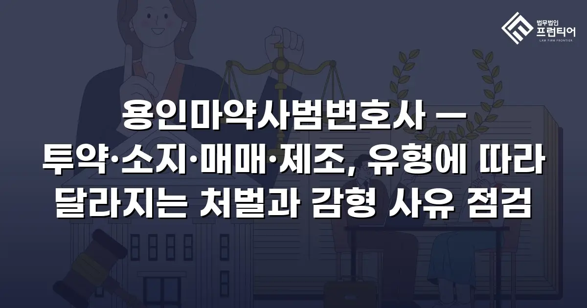 용인마약사범변호사 — 투약·소지·매매·제조, 유형에 따라 달라지는 처벌과 감형 사유 점검