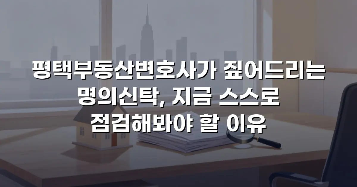 평택부동산변호사가 짚어드리는 명의신탁, 지금 스스로 점검해봐야 할 이유